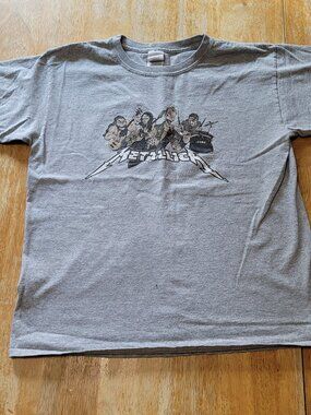 Small Vintage Cartoon Metallica Gildan Graphic Concert T Shirt